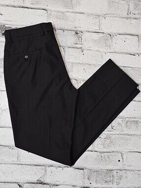 Tahari Slim Fit Dress Pants Charcoal Textured Stretch Trousers 32x32